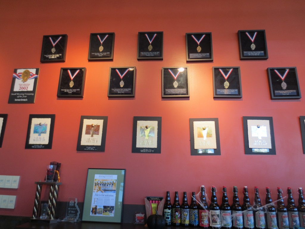 Awards line the wall at Sweetwater Brewing Company.