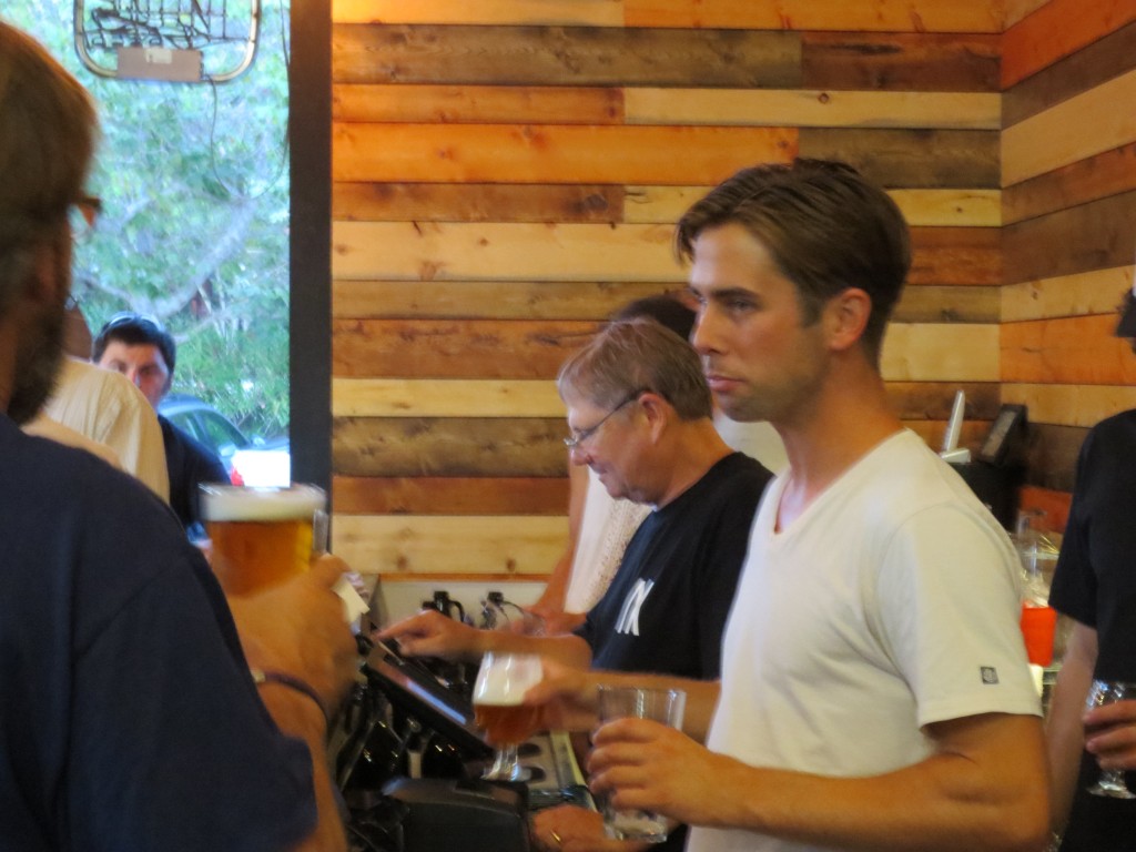 Tom and Nicholas Cordato were kept busy behind the serving bar all day.