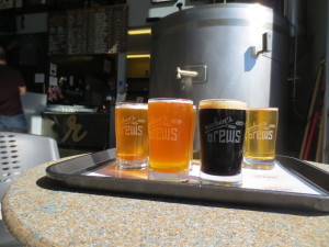 My sample flight at Reuben's Brews.