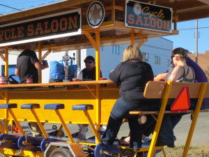 Eager beer tourists must cycle for their rewards.