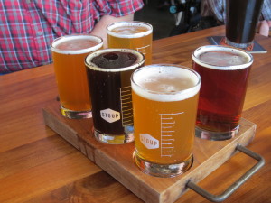 My beer sample flight.