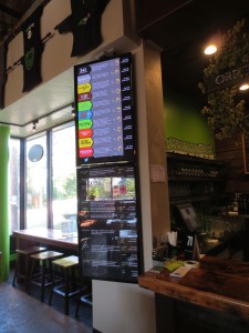 A large screen displays provides brewing details for popular beers.