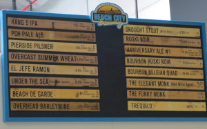 Friday's beer board at Beach City Brewery included not only their standard line-up but also seasonal and barrel-aged drinking treats and Anniversary-specific releases.
