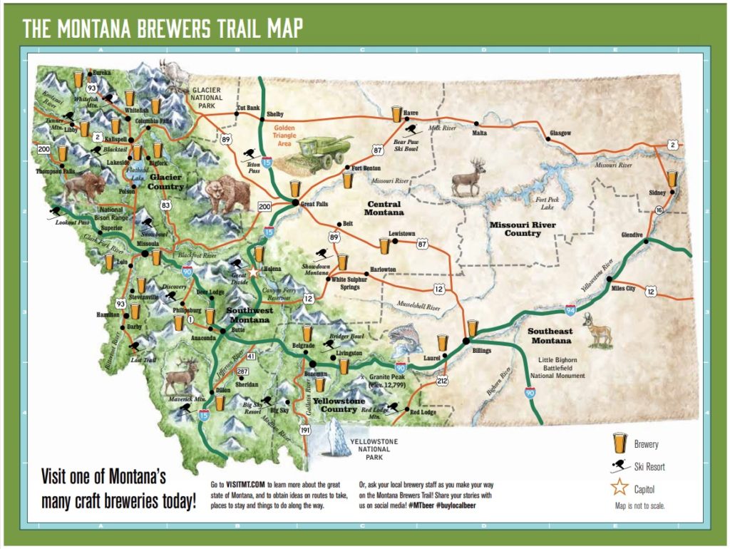 Montana Brewers Trail Map